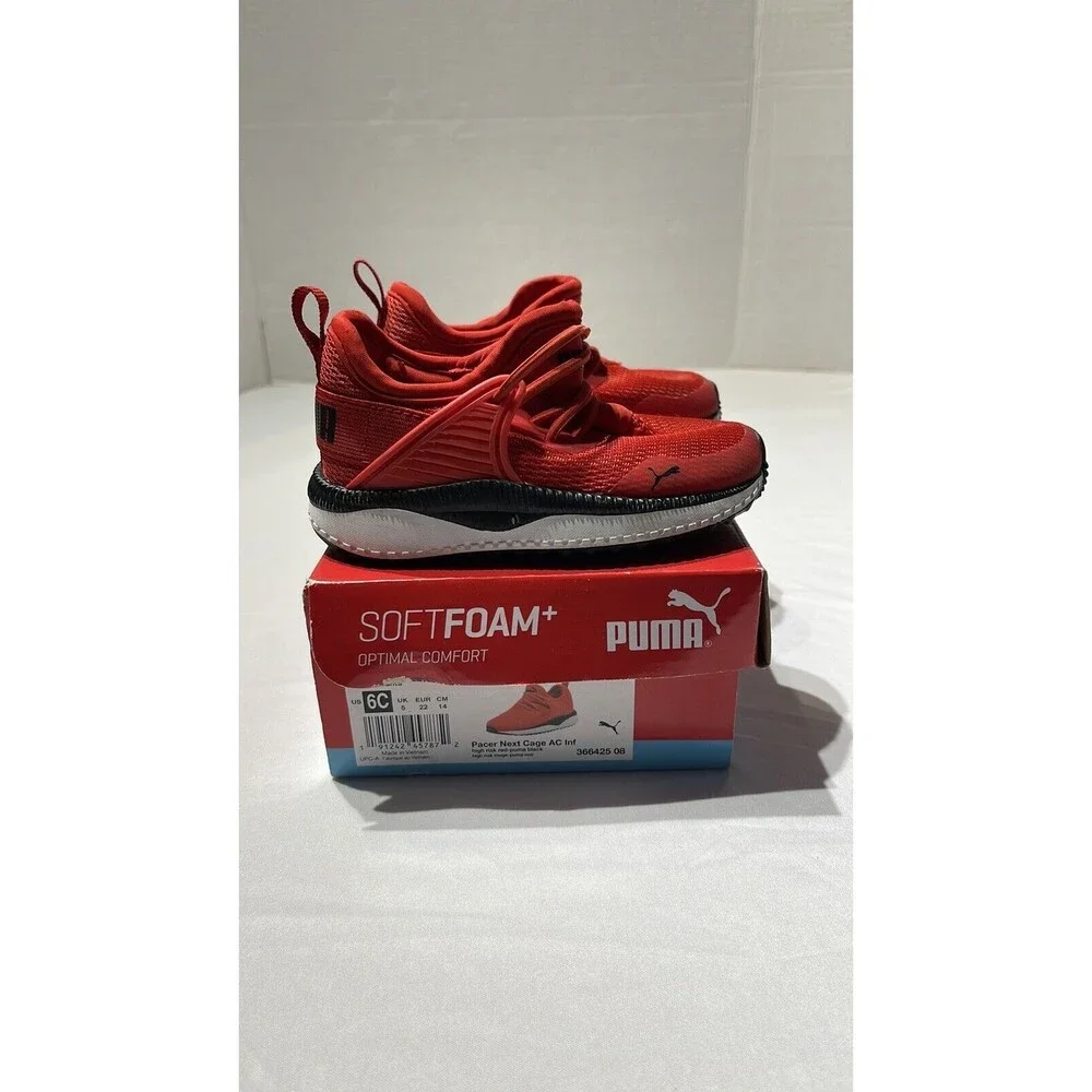 PUMA Pacer Next Cage Unisex Sneakers  Red  Size 6C
